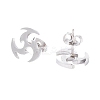 Non-Tarnish Windmill 304 Stainless Steel Stud Earrings for Women LS-EJEW-Z017-06P-2