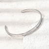 304 Stainless Steel Micro Pave Clear Cubic Zirconia Roman Numerals Open Cuff Bangles for Women SA-CBAC920-09P-2