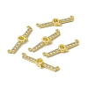 Rack Plating Brass Micro Pave Clear Cubic Zirconia Connector Charms KK-C007-37G-Q-1