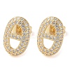 Rack Plating Brass Micro Pave Cubic Zirconia Stud Earrings EJEW-M230-18G-1