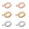 6Pcs 3 Colors Brass Cubic Zirconia Enhancer Shortener Bails ZIRC-HY0001-11-1