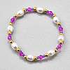 Plastic Pearl Beaded Stretch Bracelets for Women BJEW-WH0016-69A-1