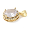 Brass Micro Pave Cubic Zirconia Pendants KK-K298-40G-2