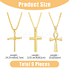 9Pcs 9 Style Stainless Steel & Alloy Cross Pendant Necklaces Set NJEW-FI0001-21-2