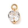 Flat Round Brass Micro Pave Cubic Zirconia Charms KK-Z072-02KCG-01-1