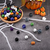 17 Style Painted Natural Wood Beads WOOD-KS0001-17-6