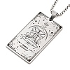 Non-Tarnish 201 Stainless Steel Rectangle with Constellation Pendant Necklaces NJEW-M223-02E-1