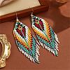 Bohemian Style Handmade Glass Bead Dangle Earrings for Daily Wear ZP1503-1