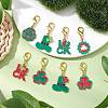 16Pcs 16 Styles Saint Patrick's Day Theme Alloy Enamel Pendant Decoration HJEW-JM02385-2