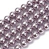 Electroplated Shell Pearl Beads Strands X-BSHE-G041-6mm-02-1