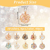 40Pcs 10 Color Glass Pendants PALLOY-AB00197-2