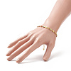 Colorful Enamel Flower Link Chain Bracelet X-BJEW-JB09940-4