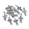 Natural Round Aquamarine Pendant Decorations HJEW-JM00200-04-2