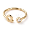 Brass Micro Pave Clear Cubic Zirconia Cuff Rings RJEW-Z005-Q-G-1