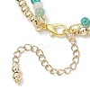 3Pcs Natural Rhodonite & Chrysocolla & Lapis Lazuli &  Dyed Hemimorphite Round Beadeds Double-layered Bracelets for Women BJEW-JB12095-6
