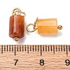 Natural Red Aventurine Column Charms with 304 Stainless Steel Jump Rings G-Q032-01E-3