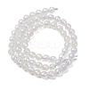Electroplated Natural Agate Beads Strands G-B191-A07-6mm-01-4
