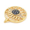 Evil Eye Rack Plating Brass Micro Pave Cubic Zirconia Pendants KK-Z071-69G-01-2