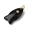 Natural Obsidian Pendants G-A297-01G-09-2