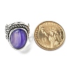 Natural Banded Agate Adjustable Rings RJEW-I108-01AS-16-5