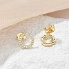 Brass Micro Pave Clear Cubic Zirconia Stud Earrings EJEW-M076-01G-01-5