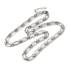 Non-Tarnish 304 Stainless Steel Oval Links Necklace for Women X-NJEW-B107-07P-03-1