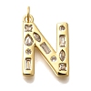 Brass Micro Pave Clear Cubic Zirconia Pendants KK-G521-01G-N-1