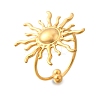 Flower 304 Stainless Steel Adjustable Cuff Rings for Women RJEW-M103-04A-G-2