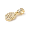 Brass Clear Cubic Zirconia European Dangle Charms LS-KK-R003-01G-06-3