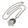 Yoga Theme 201 Stainless Steel Enamel Pendant Necklaces NJEW-D066-07A-P-1