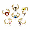 Brass Enamel Cuff Rings RJEW-N035-011-NF-1