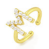 Rack Plating Brass Open Cuff Rings for Women RJEW-F162-01G-M-1