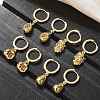 Brass Cubic Zirconia Hoop Earrings EJEW-Q015-02G-1