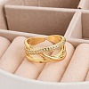 Rack Plating Brass Micro Pave Clear Cubic Zirconia Cuff Rings RJEW-M028-111G-3