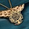 201 Stainless Steel Hollow Tree of Life Pendant Box Chain Necklaces NJEW-M086-04G-4