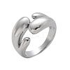 304 Stainless Steel Cuff Rings for Women RJEW-A063-01F-P-2