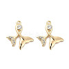 Brass Micro Pave Clear Cubic Zirconia Pendants KK-C054-16G-1