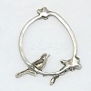 Tibetan Style Alloy Ring with Bird Large Pendants LS-TIBEP-EA13491Y-LF-2