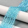 Transparent Electroplate Glass Beads Strands GLAA-F029-4mm-D20-4