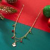 Christmas Alloy Enamel & Rhinestone & Glass Pendant Bib Necklaces FS-WGCF3BB-04-2