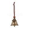Iron Bell & Tibetan Style Alloy Flower Pendant Decorations HJEW-JM03368-2