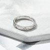 Clear Cubic Zirconia Cuff Rings RJEW-G337-16P-2