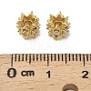 Brass Micro Pave Cubic Zirconia Beads KK-B142-22G-3