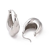 Brass Twist Teardrop Hoop Earrings for Women EJEW-C008-28P-2