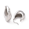 Brass Twist Teardrop Hoop Earrings for Women EJEW-C008-28P-2