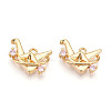 Brass Micro Pave Cubic Zirconia Charms KK-N261-72G-1