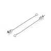 Anti-Tarnish Rhodium Plated 925 Sterling Silver Tassel Pendants STER-N016-05P-1