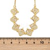 Brass Micro Pave Clear Cubic Zirconia Fruit Bib Necklaces NJEW-F342-01A-G-5