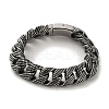 304 Stainless Steel Cuban Link Chain Bracelets for Women Men BJEW-Q341-06B-AS-1