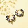 Natural Gemstone Chips Braided Hoop Earrings EJEW-JE04940-5
